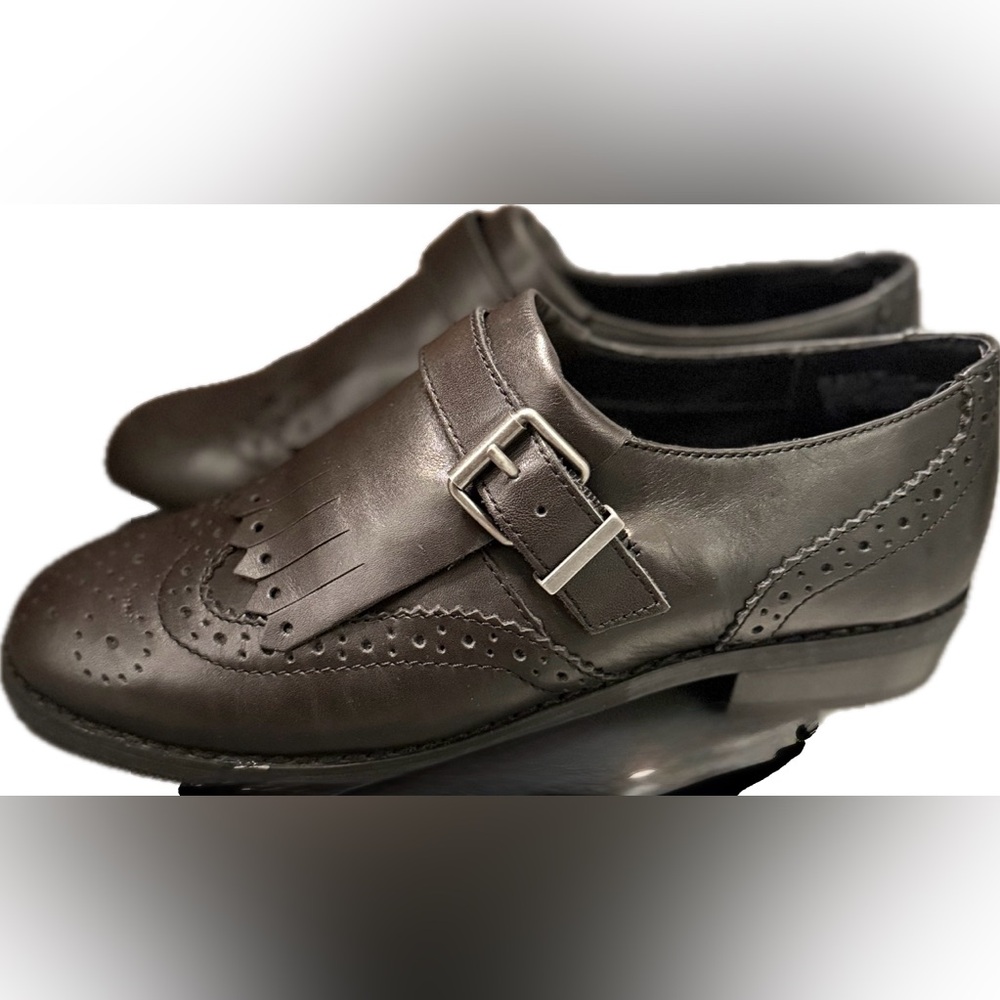 Design Lab Lord & Taylor Black Leather Loafers